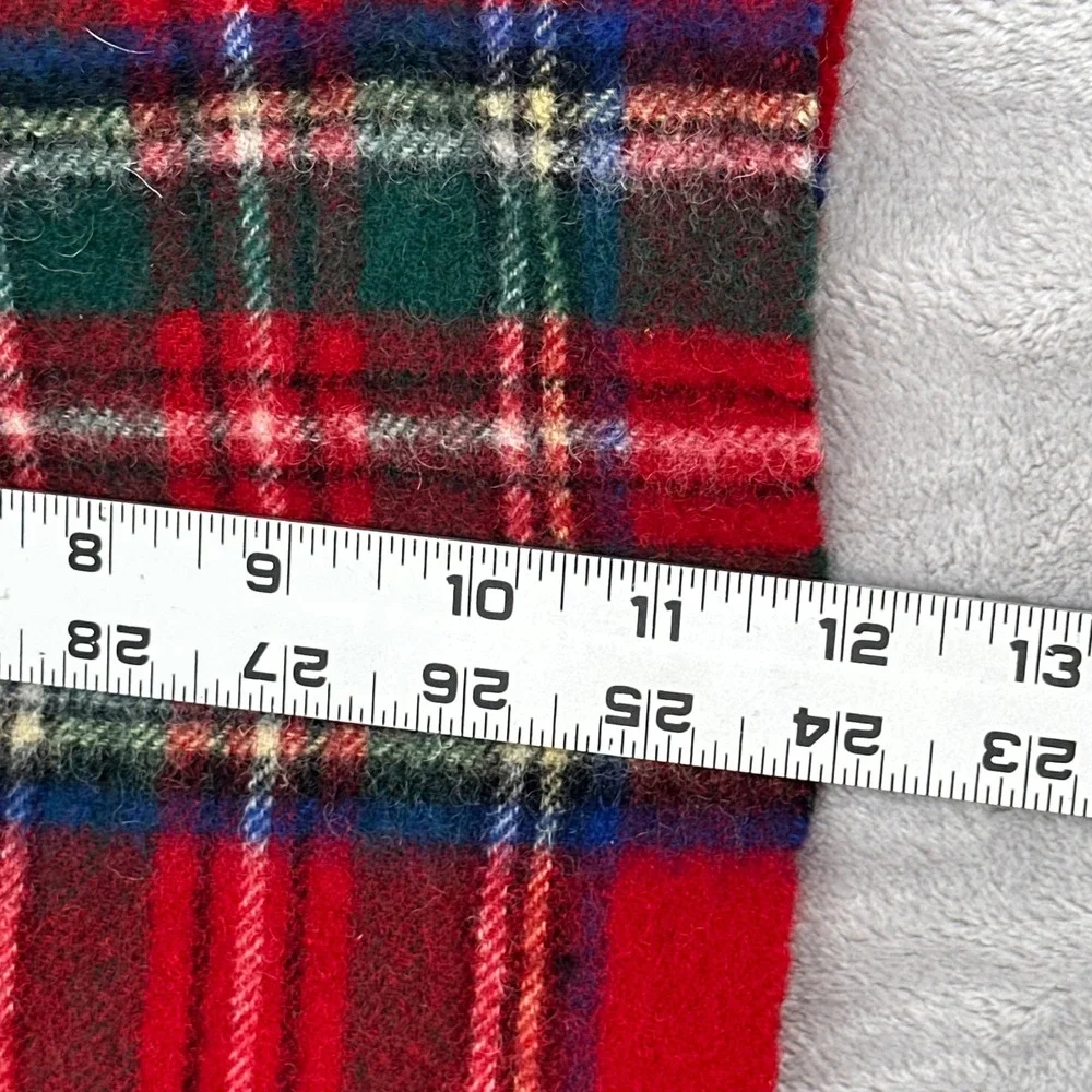 Clans of Scotland Red Plaid Tartan Lambswool Scarf Fringed Made in Scotland 58